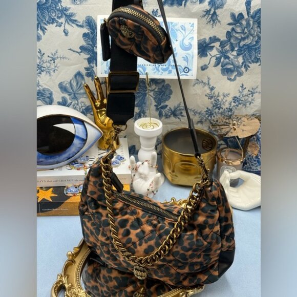🆕 KURT GEIGER LONDON 🧿 NWOT Recycled Nylon Multi Crossbody Bag, Leopard Print - Picture 7 of 15